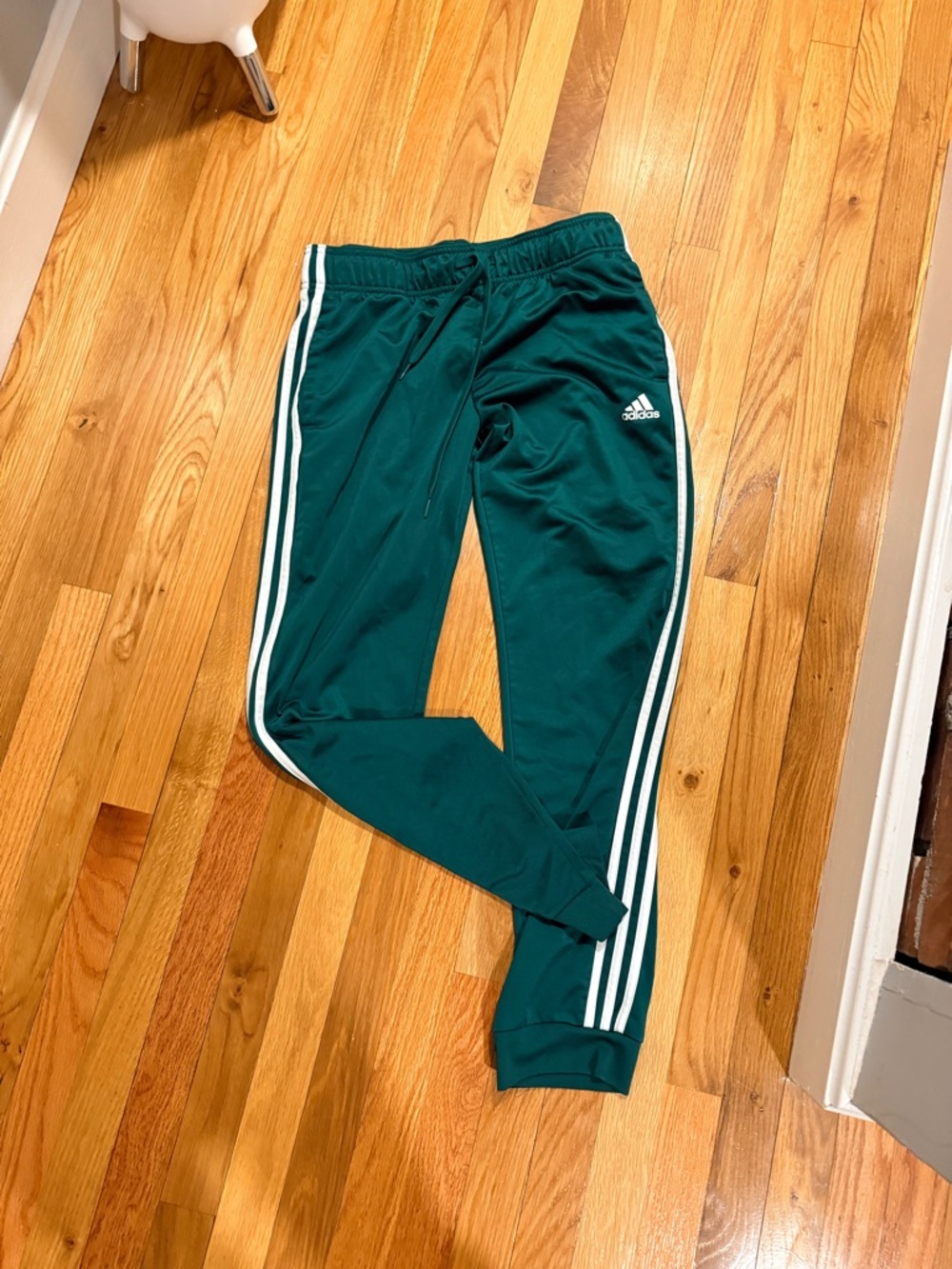 Adidas Women’s Green Three-Stripe Athletic Joggers